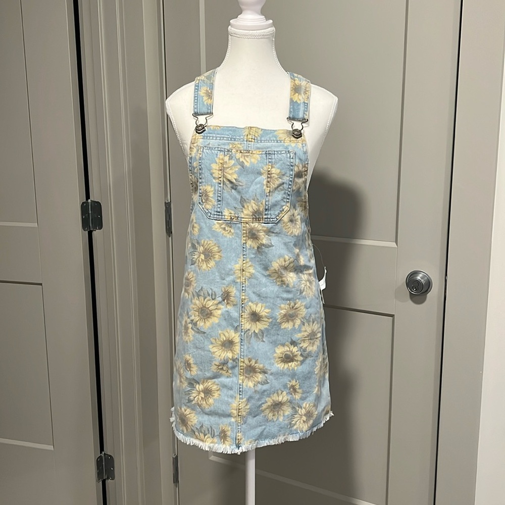 NWT American Eagle Overall Sunflower Dress Size Small